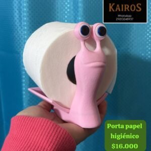 Porta Papel Higiénico — Caracol Rosa 3D Kairos